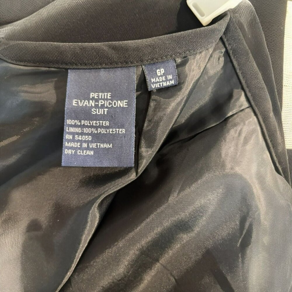 Evan-Picone Petite Black Pleated Hem Skirt 6P Lined Pencil Workwear Suit Style - Picture 5 of 5